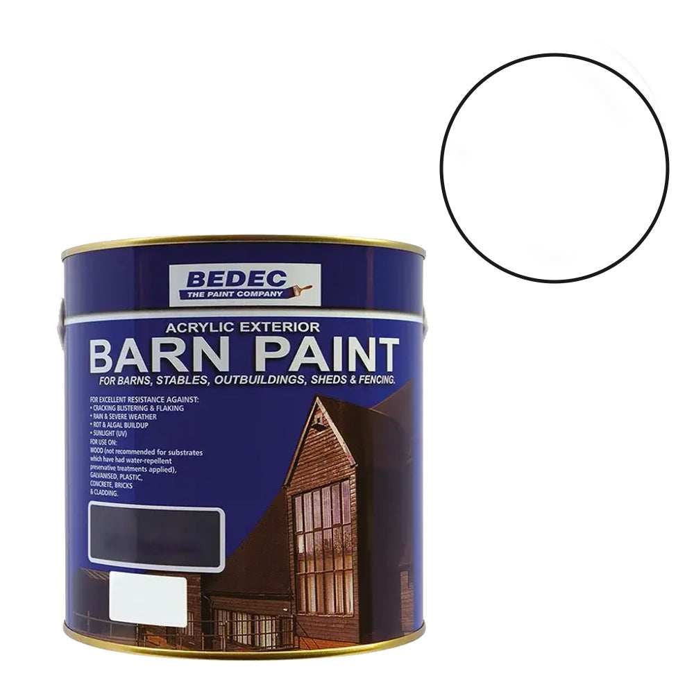 BEDEC BARN PAINT MATT WHITE 2.5L