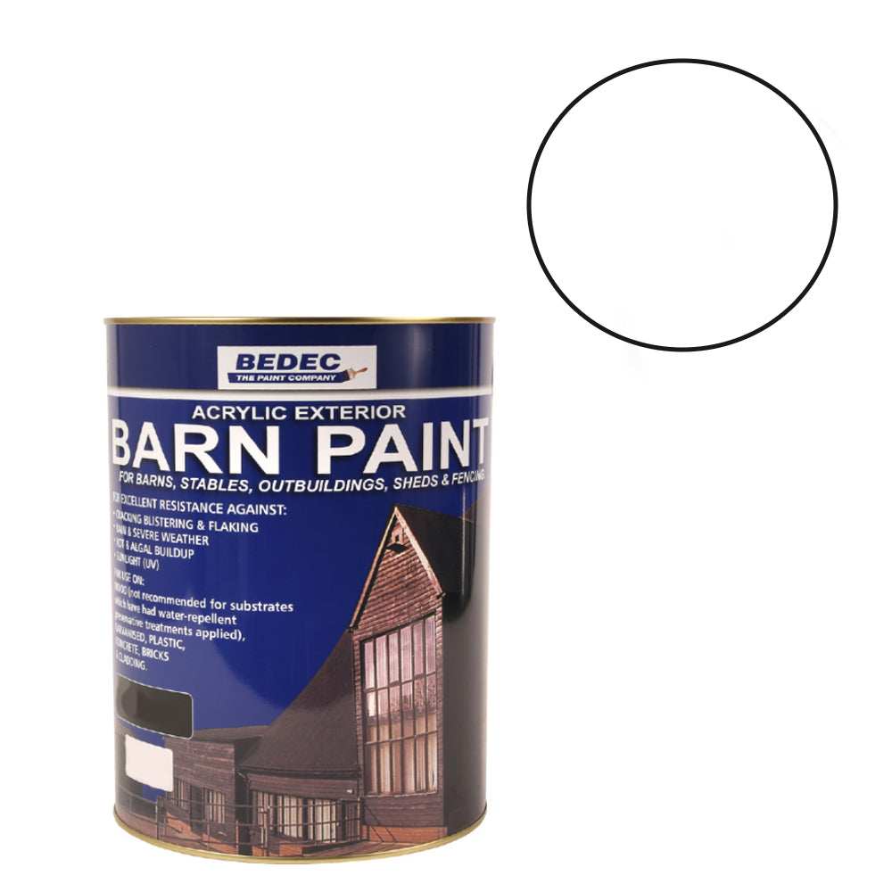 BEDEC BARN PAINT SATIN WHITE 5L