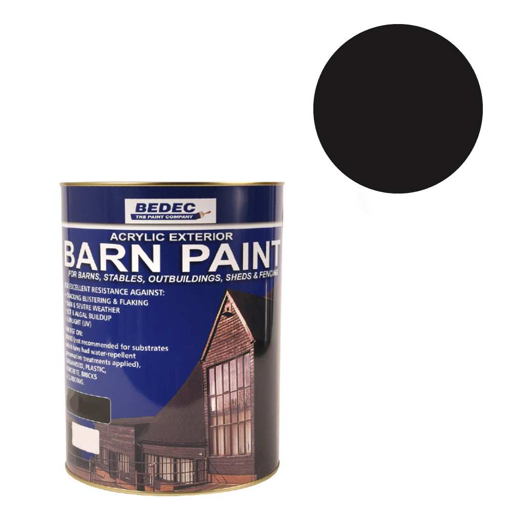 BEDEC BARN PAINT SEMI GLOSS BLACK 5L