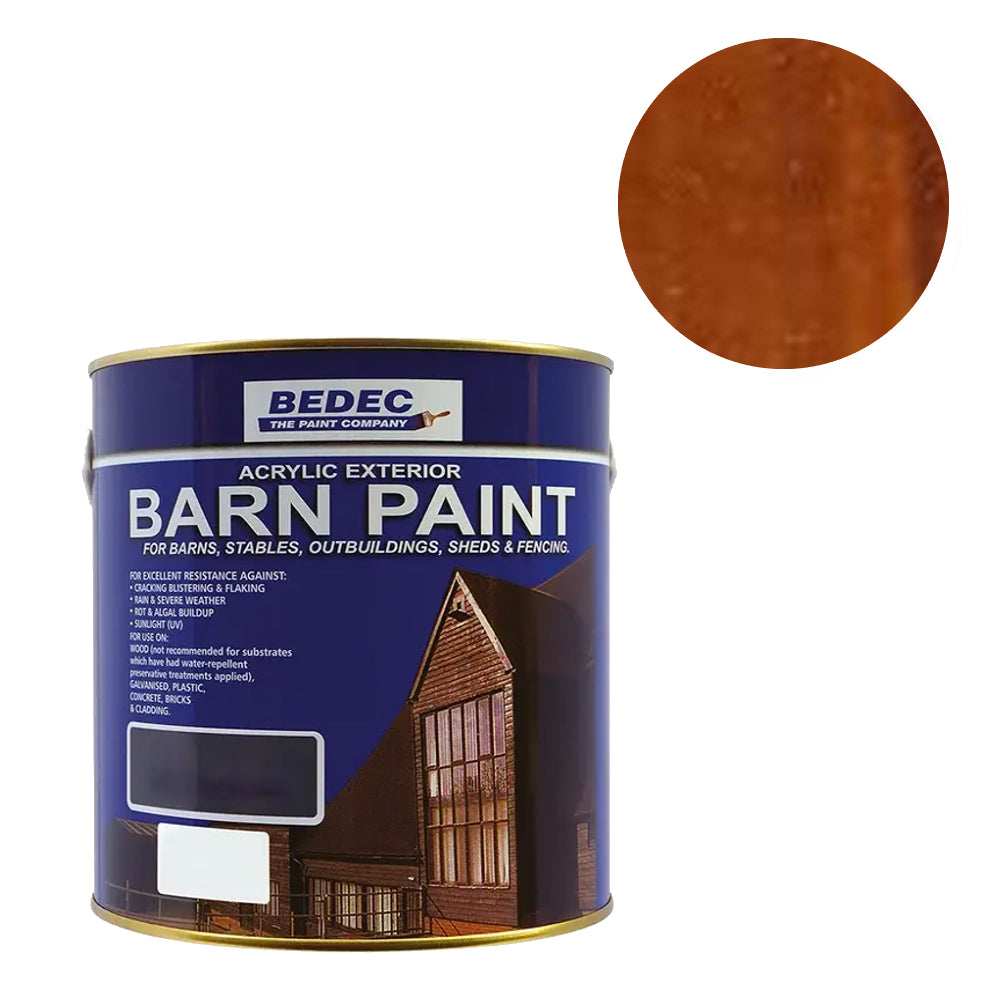 BEDEC BARN PAINT SEMI GLOSS JACOBEAN WALNUT WOOD STAIN 2.5L