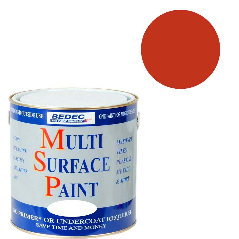 BEDEC MSP MULTI SURFACE PAINT SATIN RED COSSACK 2.5L