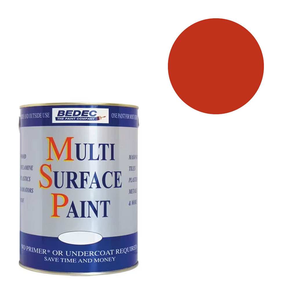 BEDEC MSP MULTI SURFACE PAINT SATIN RED COSSACK 750ML