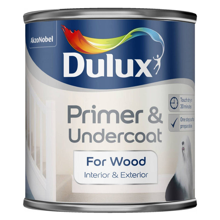 DULUX PRIMER & UNDERCOAT FOR WOOD WHITE 750ML