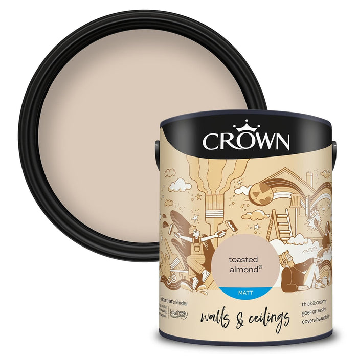 CROWN WALLS AND CEILINGS MATT TOASTED ALMOND 5L
