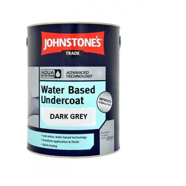 JOHNSTONES AQUA UNDERCOAT DARK GREY 5L — Paint Stop Limited
