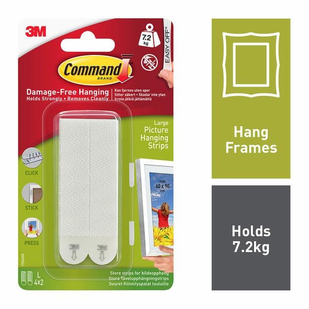 COMMAND LARGE PICTURE STRIPS PK6