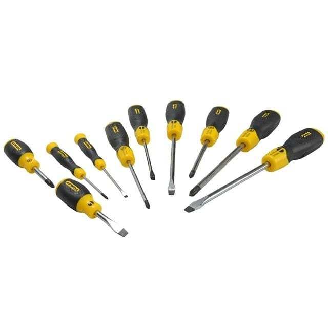 STANLEY CUSHION GRIP SCREWDRIVER SET 10 PIECE SL/PZ