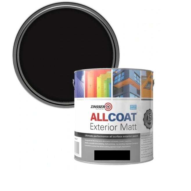 ZINSSER ALLCOAT EXTERIOR MATT BLACK 2.5L — Paint Stop Limited