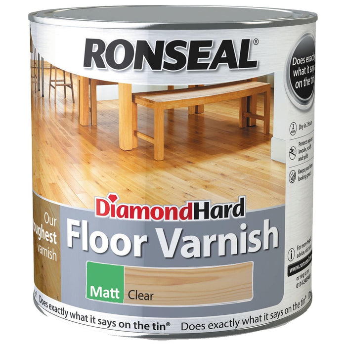 RONSEAL DIAMOND HARD FLOOR VARNISH CLEAR MATT 2.5L