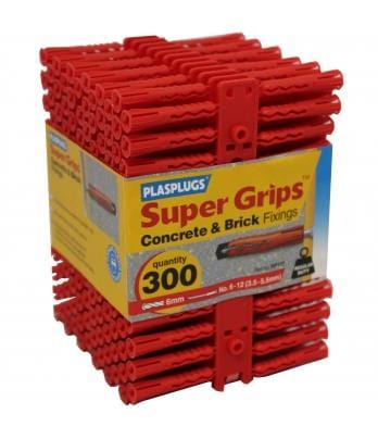 PLASPLUGS SUPER GRIPS RED PK300